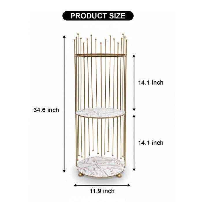3 Tier Golden Floor Display Organizer
