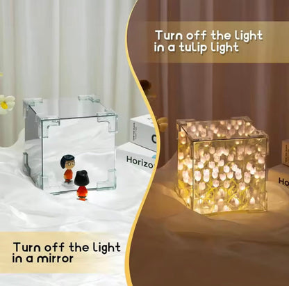 Flower Mirror Square Led Lamp