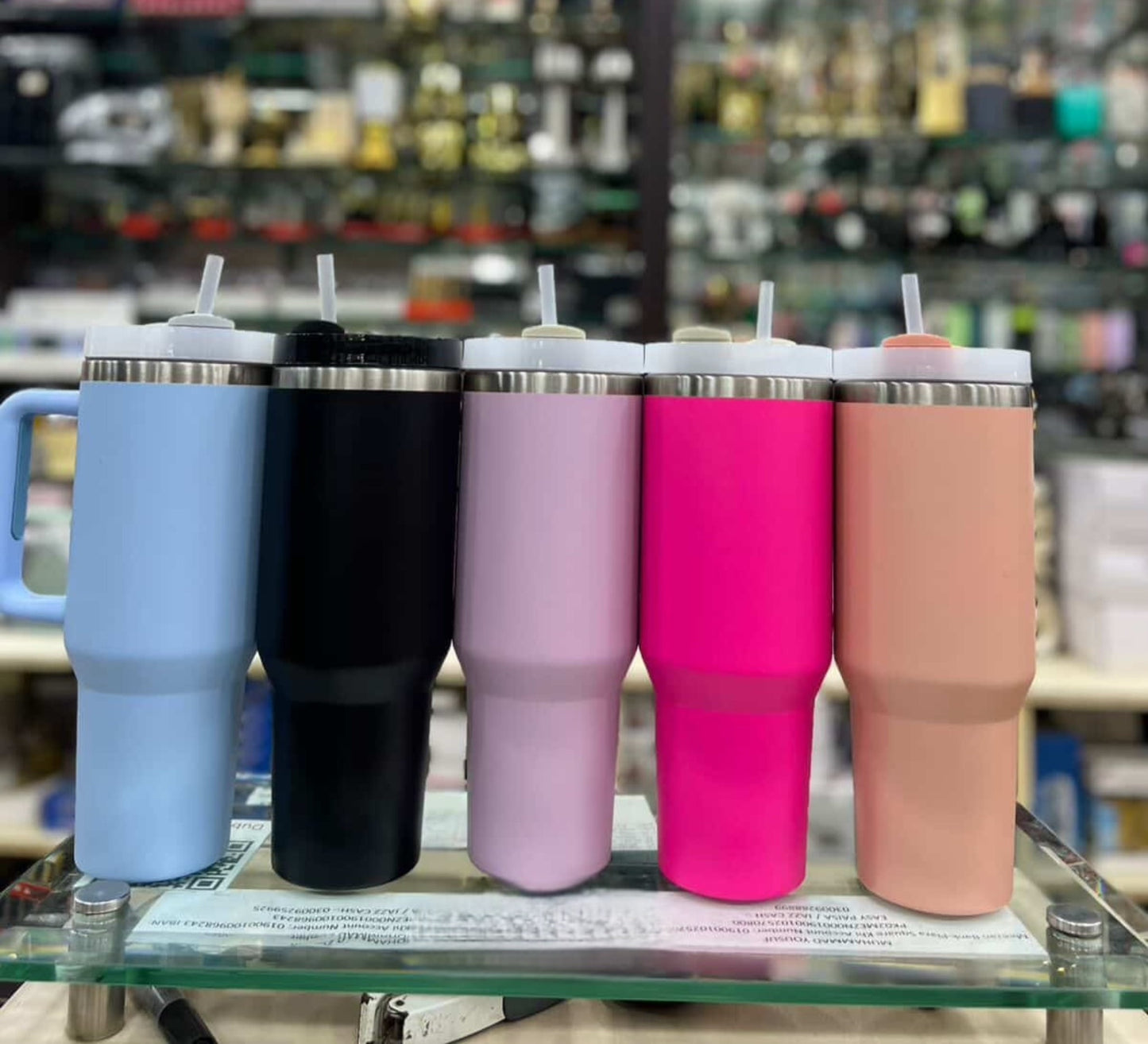 40oz Stainless Steel Tumbler with Straw