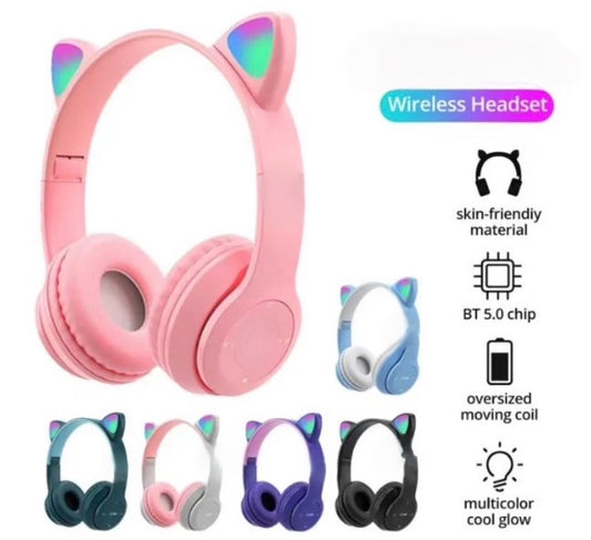 Cute Cat Ear Bluetooth Wireless Headphones
