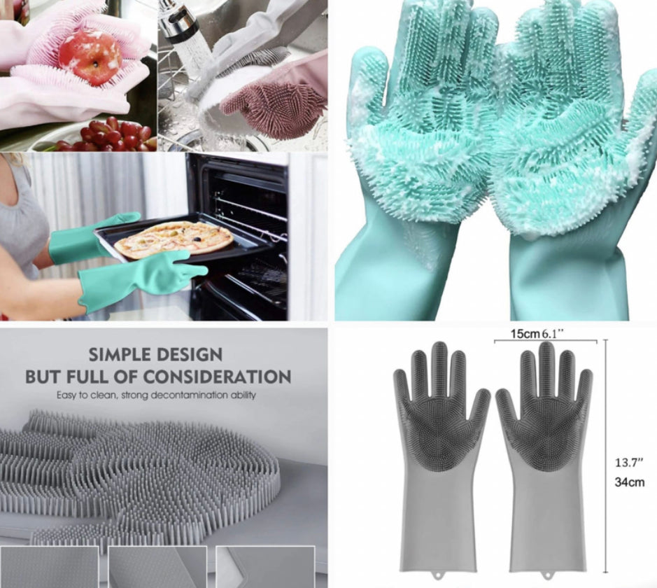 Pair of Silicone Washing Gloves