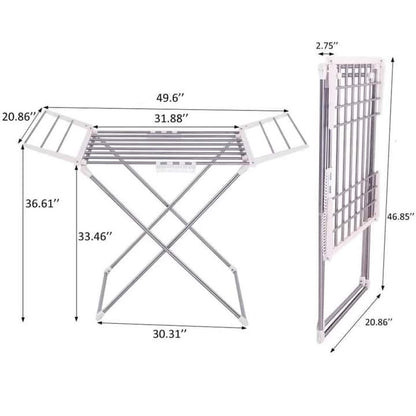 Indoor Balcony Folding Clothes Drying Rack Protable Laundry Dryer Hanger Shelf