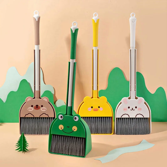Bear Design Broom and Dustpan Set
