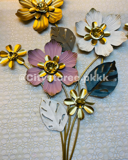 New Flower Golden Metal Wall Motif For Home Decoration Wall Decor