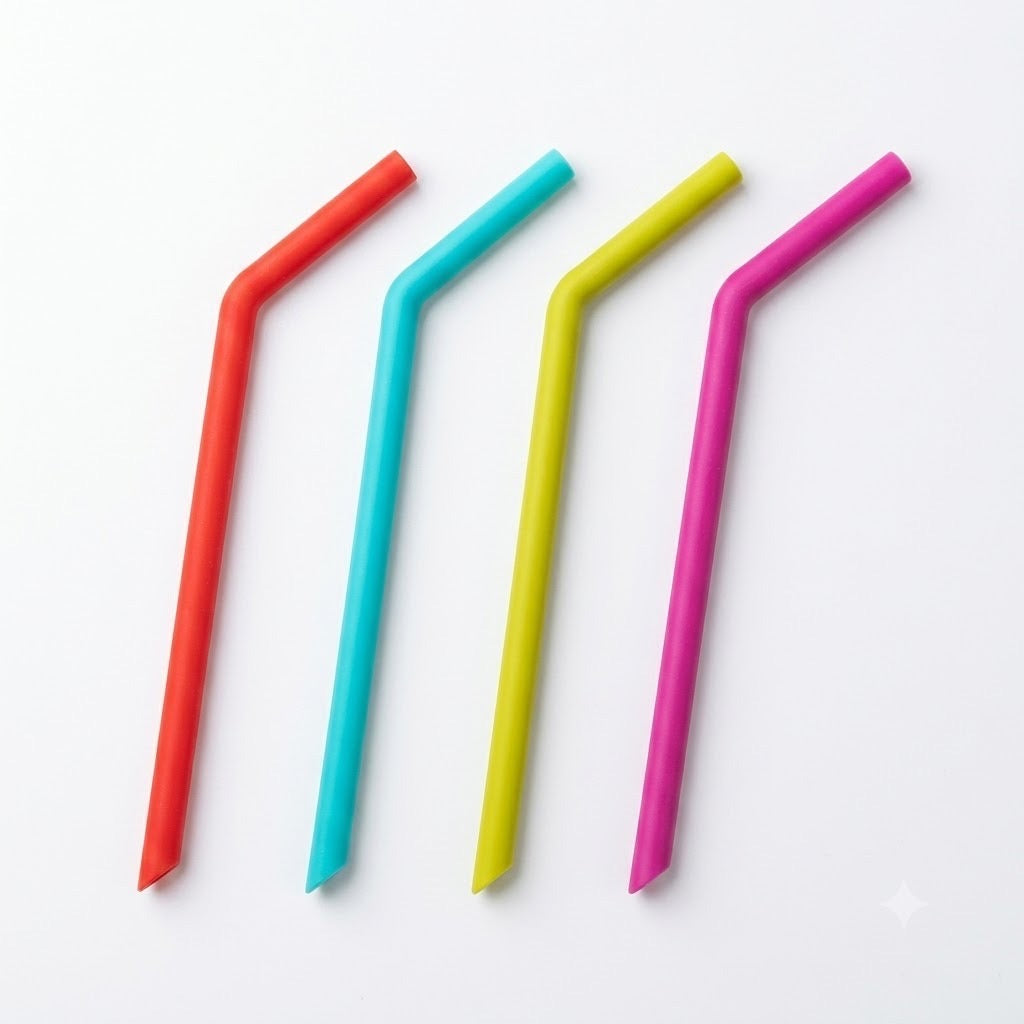 Pack of 4 Silicone Straws Set