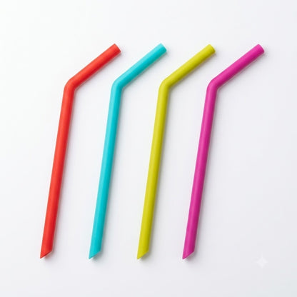 Pack of 4 Silicone Straws Set