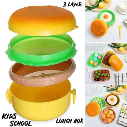 3 Layer Burger Lunch Box for Kids