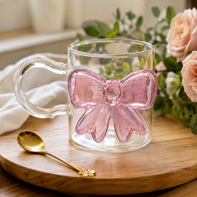 550ml Bow Coffee Glass with Handle
