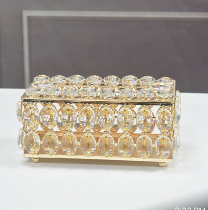 Golden Crystal Tissue Box