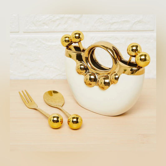 6 Pcs Ceramic Spoon Fork Set