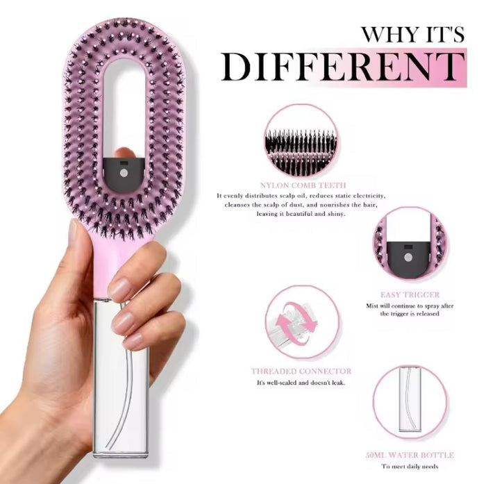 2 in 1 Water Spray Hair Comb Brush
