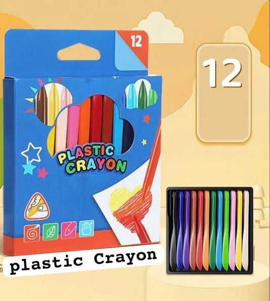 12 Colours Plastic Crayons For Kids