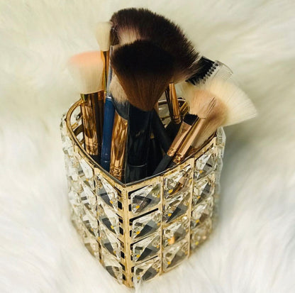 Heart Shape Crystal Makeup Brushes Holder