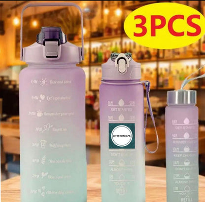 3 Pcs Travel Friendly Water Bottle Set