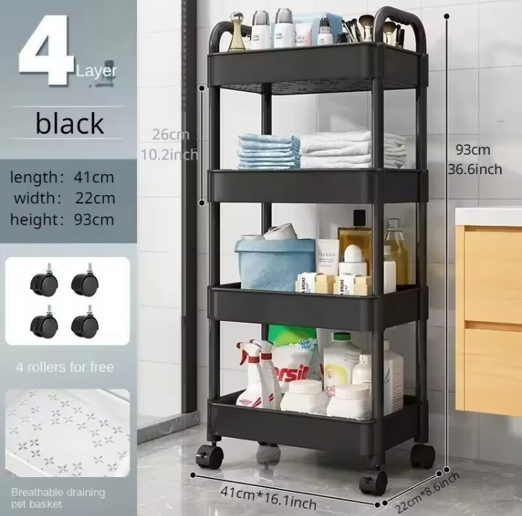 Four Layers Trolley with Wheels