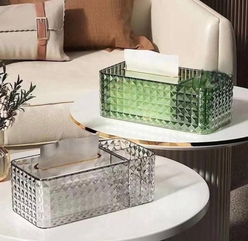 Acrylic 2 in 1 Tissue Box and Storage Holder