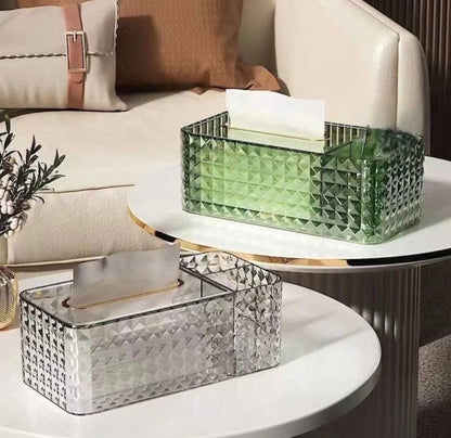Acrylic 2 in 1 Tissue Box and Storage Holder
