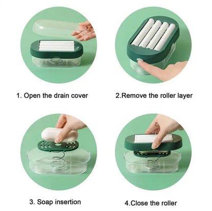 Soap Dispenser with Roller with Liquid Storage