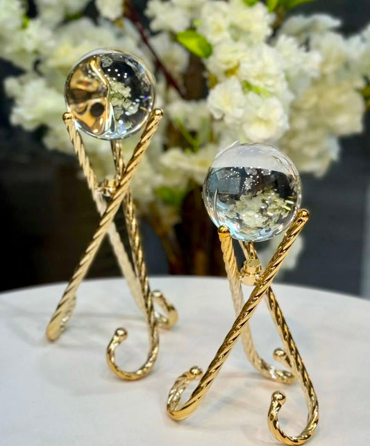 2 Pc Crystal Ball Showpiece Set