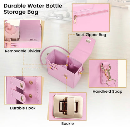 Leather Tumbler Holder with Storage Bag