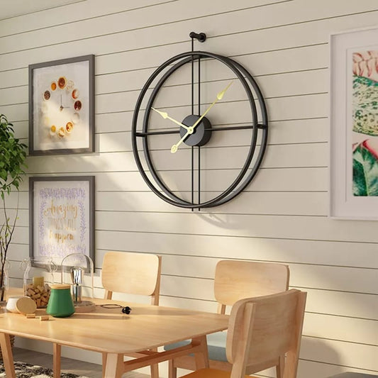 20 inch Metal Black Wall Clock