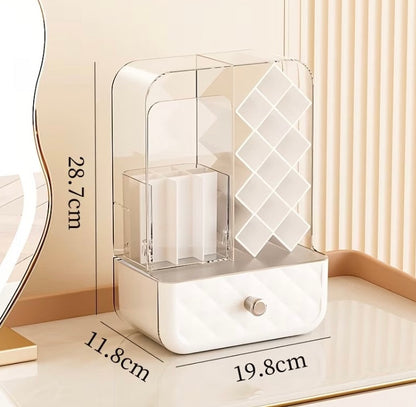 Dustproof Lipstick and Brush Holder with Drawer