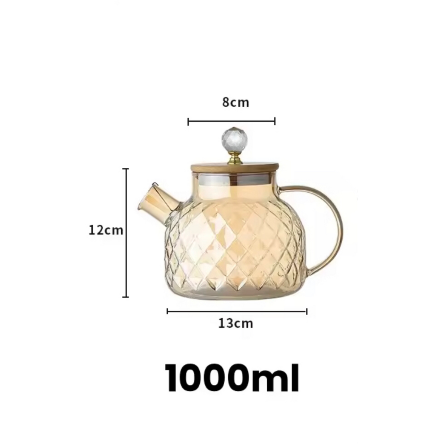 1000ml Diamond Tea Pot with Lid