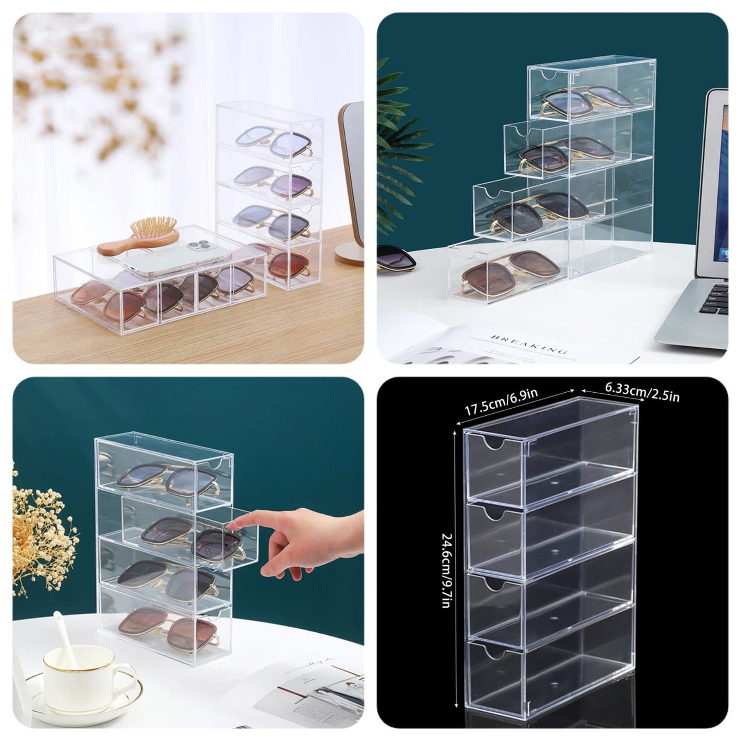 4 Layer Acrylic Makeup Cosmetic Storage Drawer