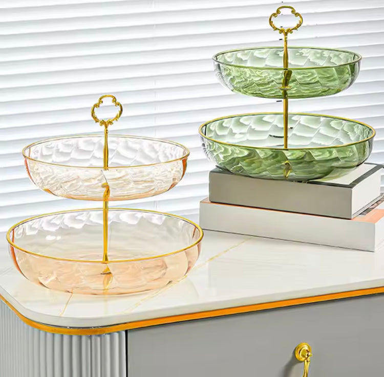 2 Layer Acrylic Dessert Tray Stand