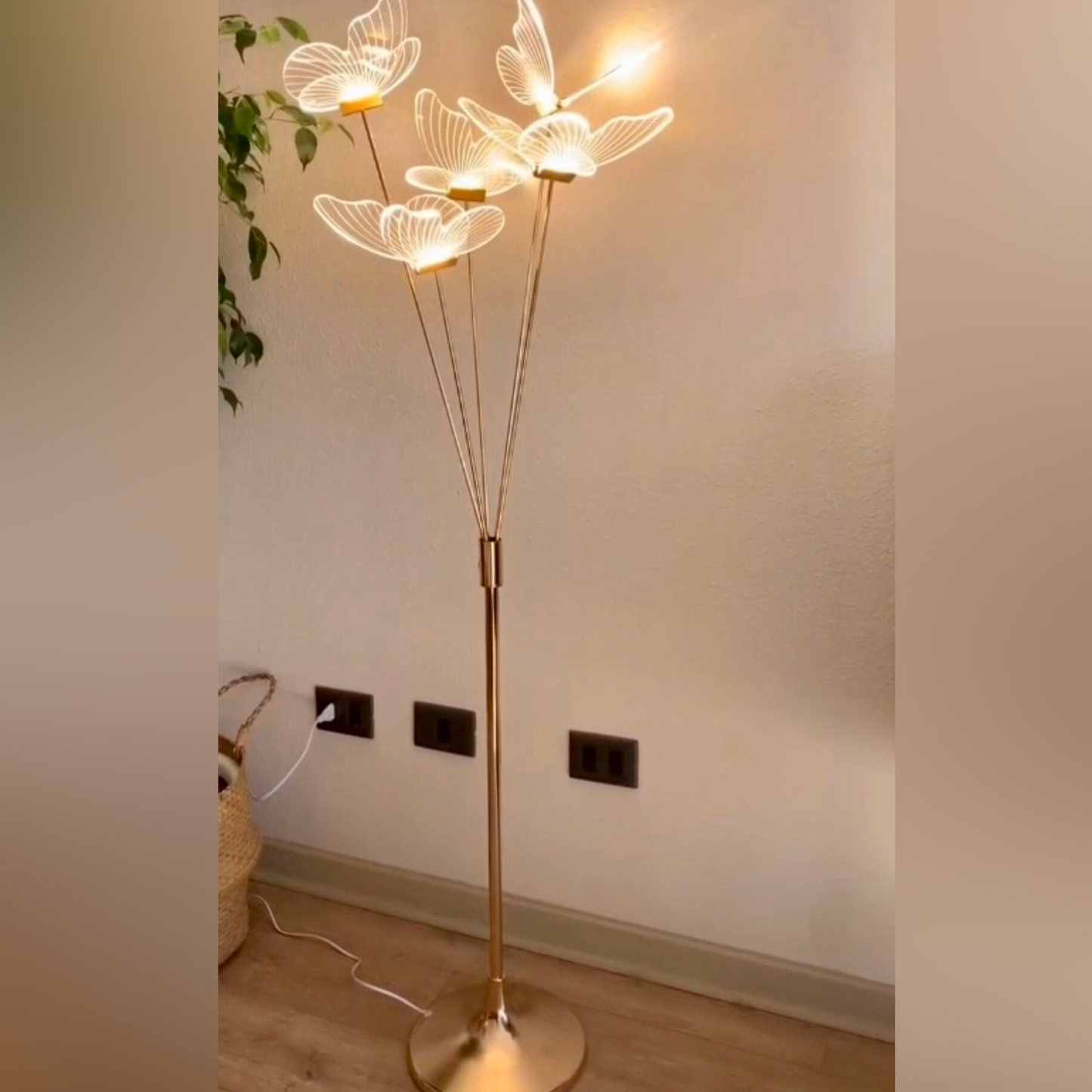5ft Led Light Butterfly Floor Lamp