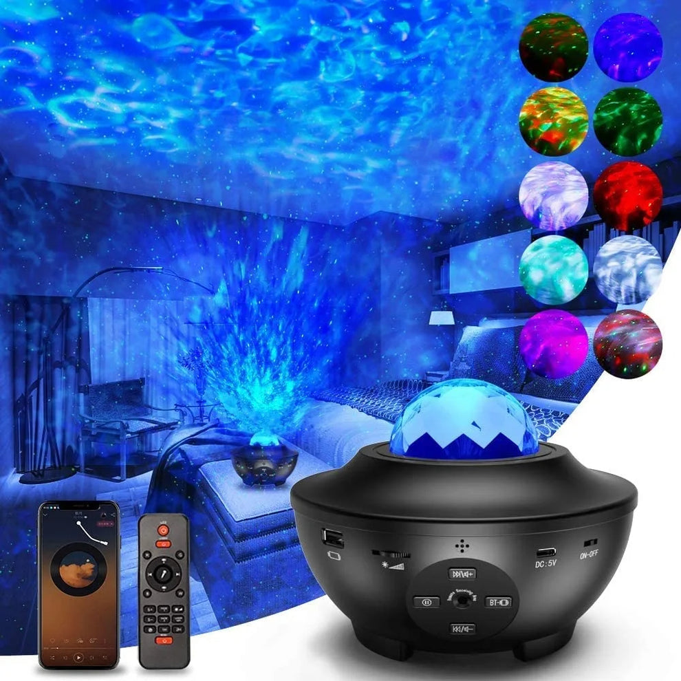 Night Light Projector with Bluetooth Speaker