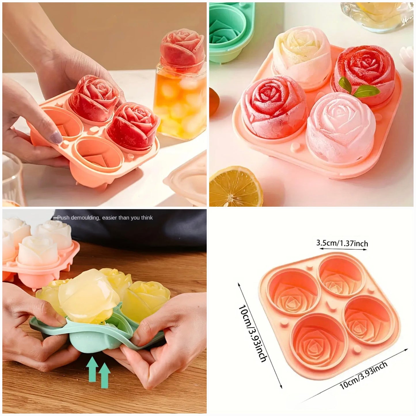 Rose Silicone Ice Cube Tray Making Mould