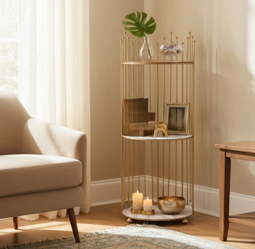 3 Tier Golden Floor Display Organizer