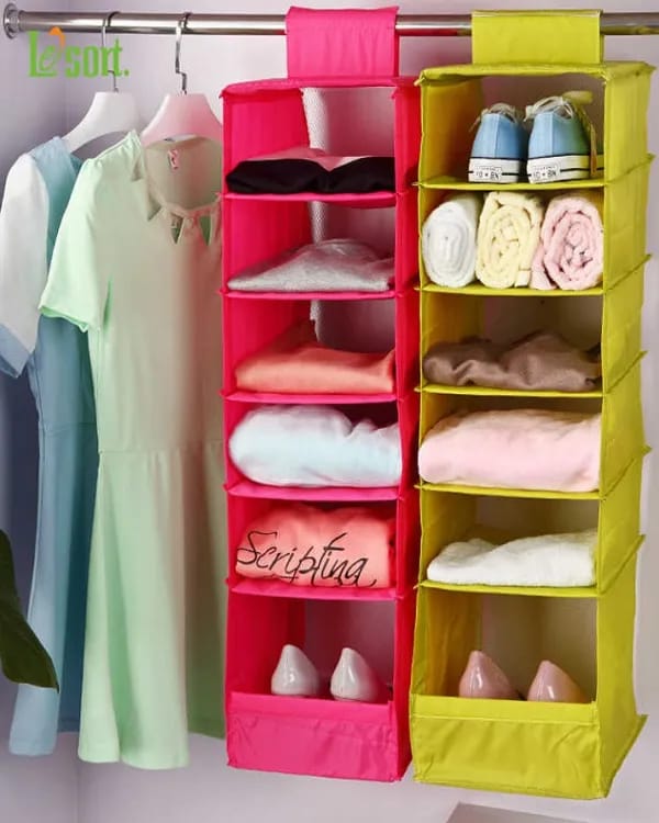 Wardrobe Hanging Organizer Clothes Storage Shelf