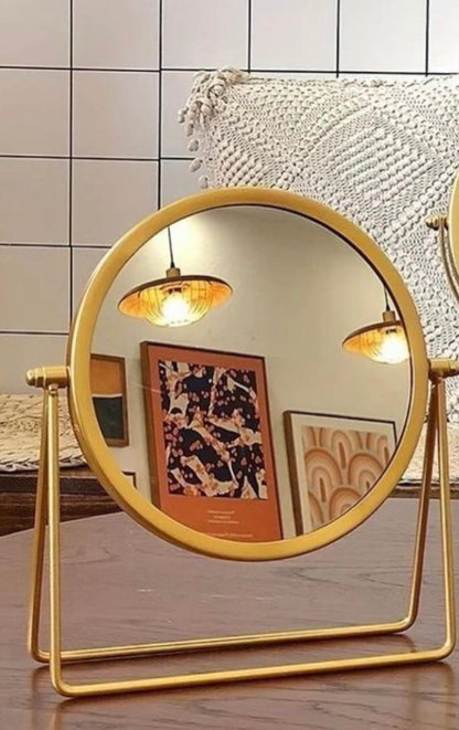 New Round Mirror Aesthetic Metal Table Mirror