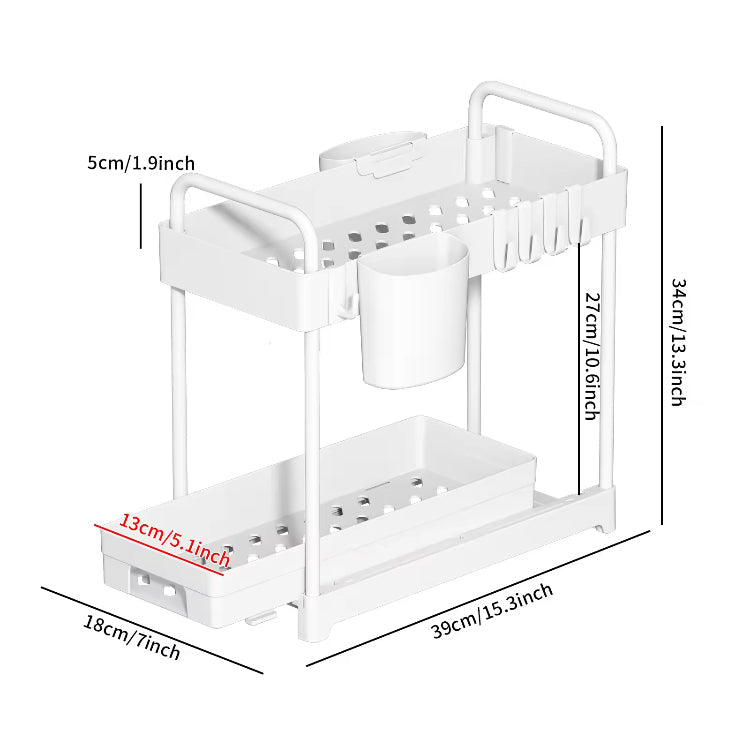 2 Layer Sliding Drawer Organizer