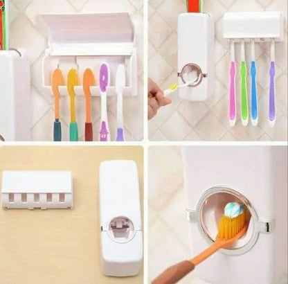 Toothpaste Dispenser with Brushes Holder