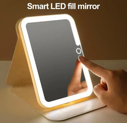 LED Foldable Makeup mirror USB Rechargeable 3 Modes Changeable Mirror