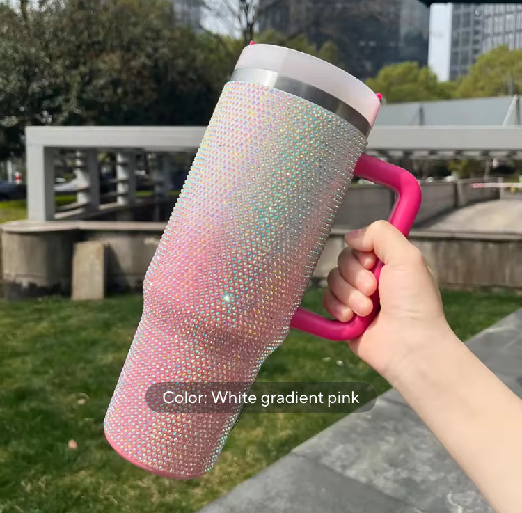 40oz Stainless Steel Rhinestone Tumbler