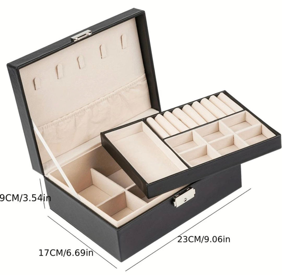 Double Layer Leather Jewellery Box