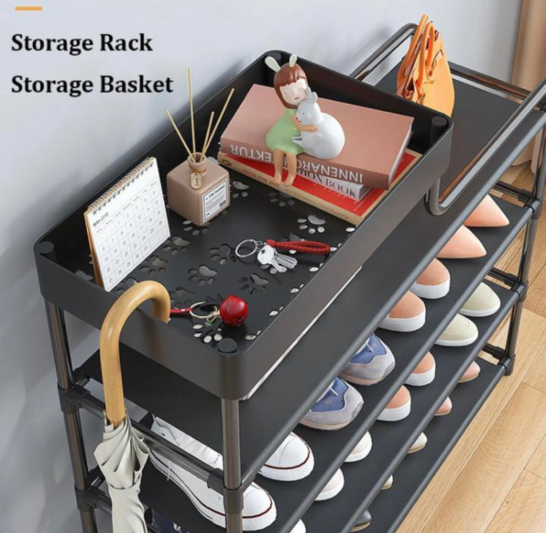 5 Layers L-Shape Shoe rack