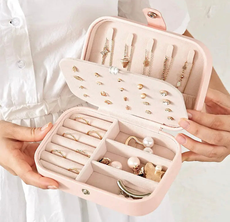 Double Layer Leather Jewellery Organizer