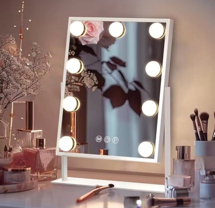 Led Vanity Bulbs Makeup Mirror with 3 Colour Lights