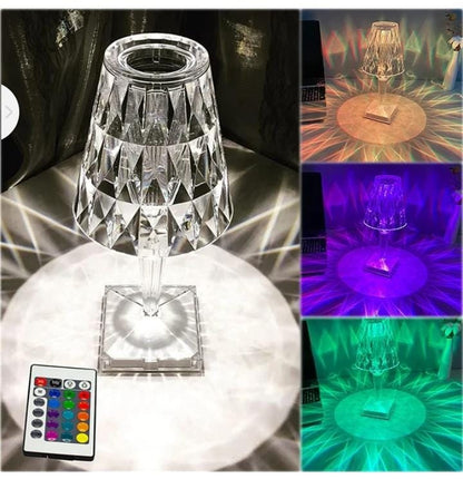 Rechargeable Crystal Table Lamp with Many Colours Changeable