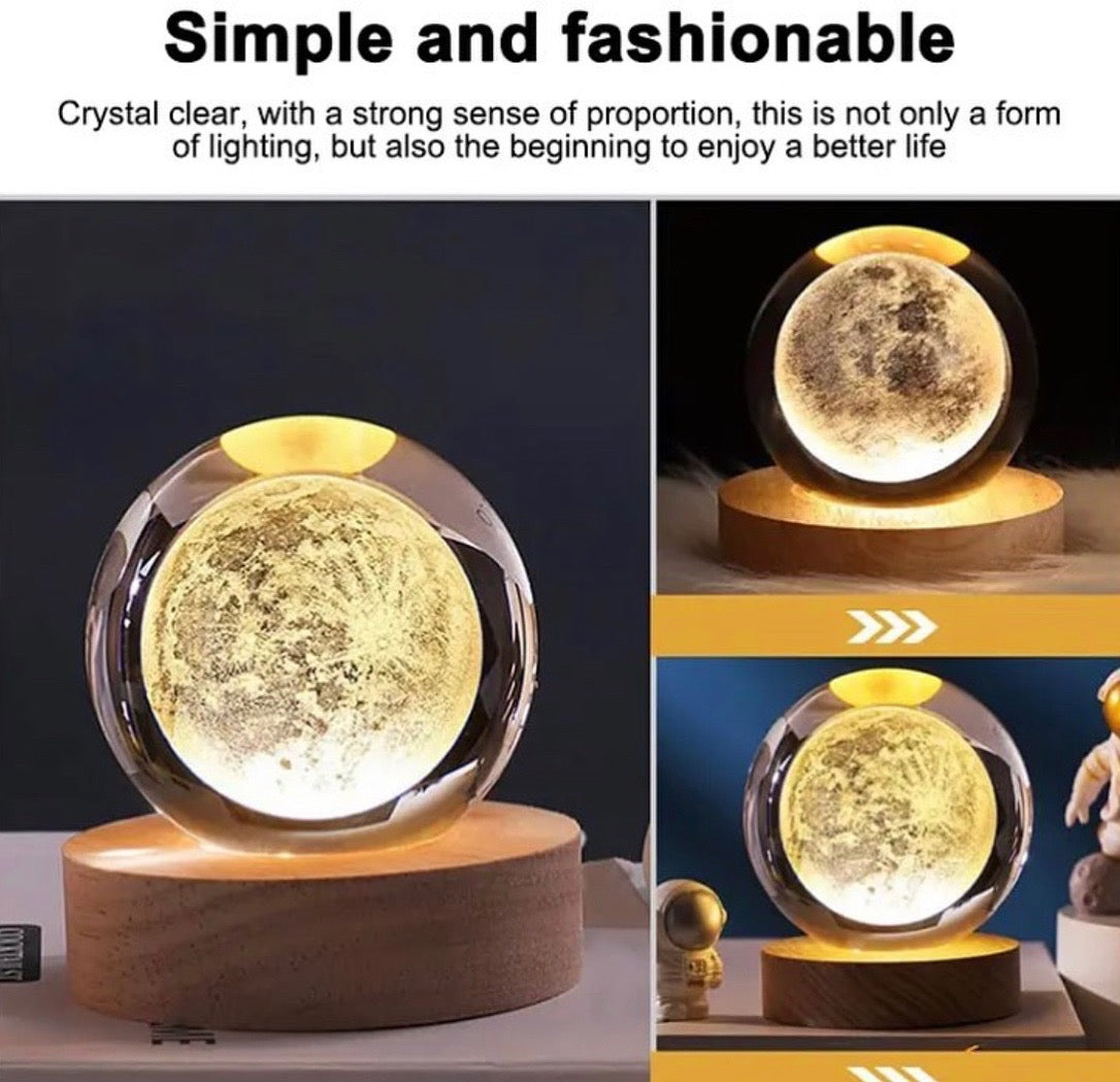 LED Galaxy Crystal Ball Night Lamp