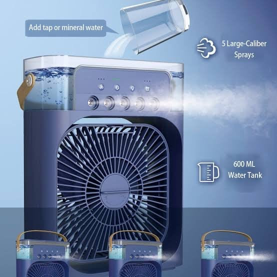 Water Mist Cooling Electric Fan with Lights