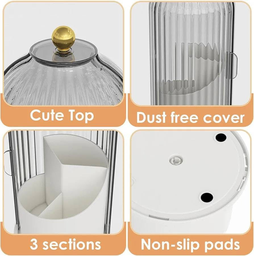 360° Rotating Dustproof Makeup Brush Holder