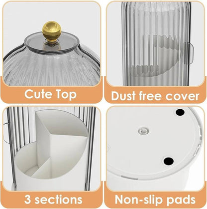 360° Rotating Dustproof Makeup Brush Holder