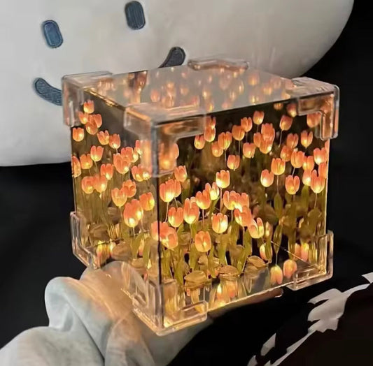 Flower Mirror Square Led Lamp