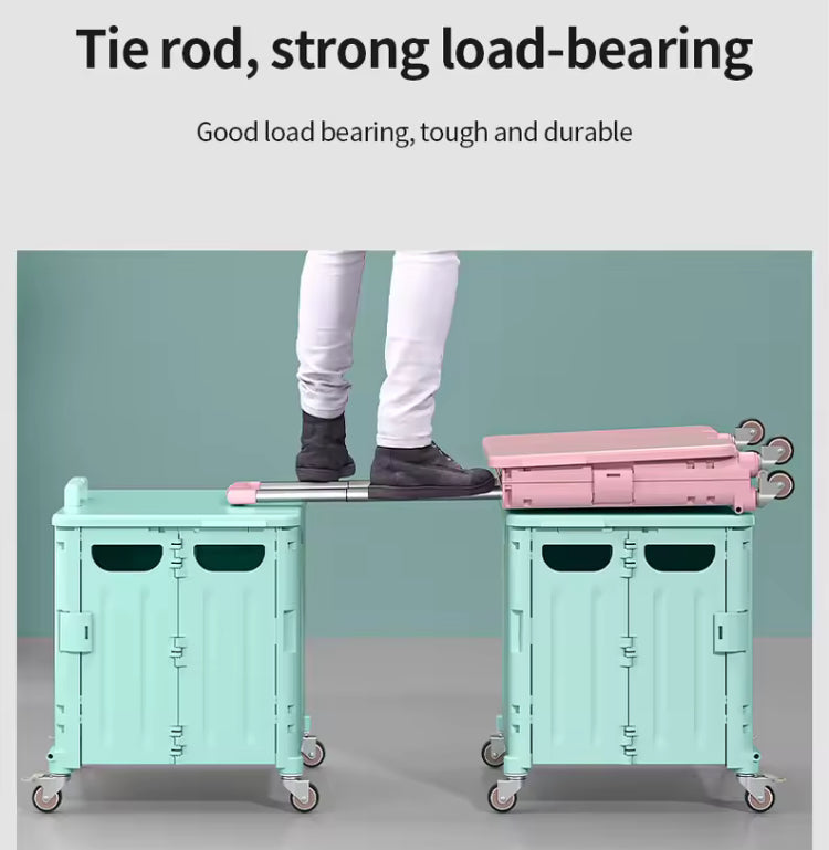 Foldable Storage Trolley Cart with Wheels